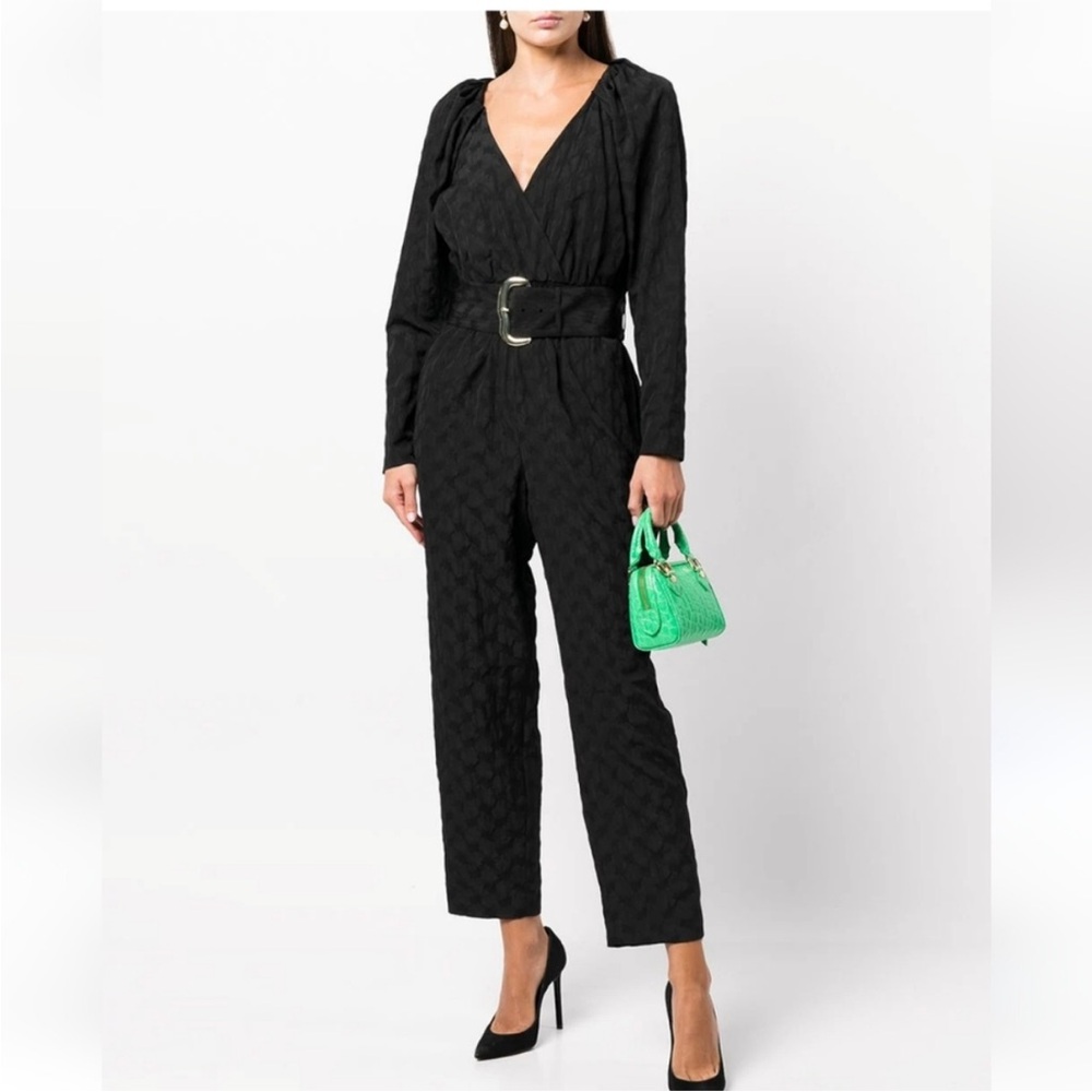 $595 NWT Tanya Taylor Talisa Jumpsuit In Black Size L